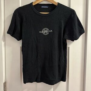 Vintage Nautica Black Short Sleeve Tee Casual Crew Neck